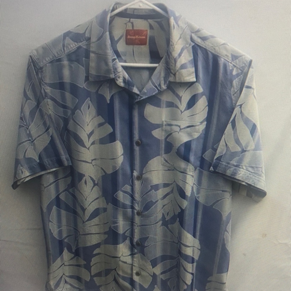 Blue and White Hawaiian Shirt